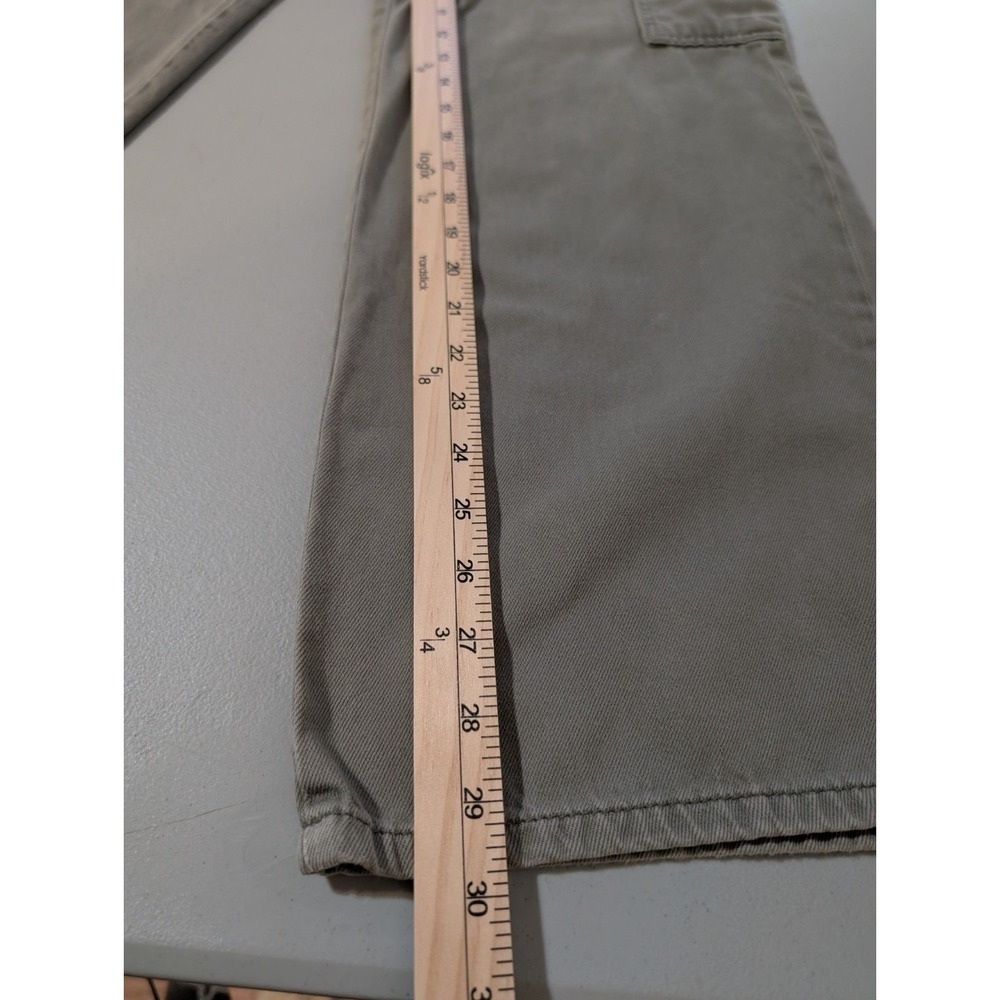 Vervet Blue Womens Green Wide Leg Cargo Pants Size 27 High Rise Cotton Utility - Picture 5 of 8